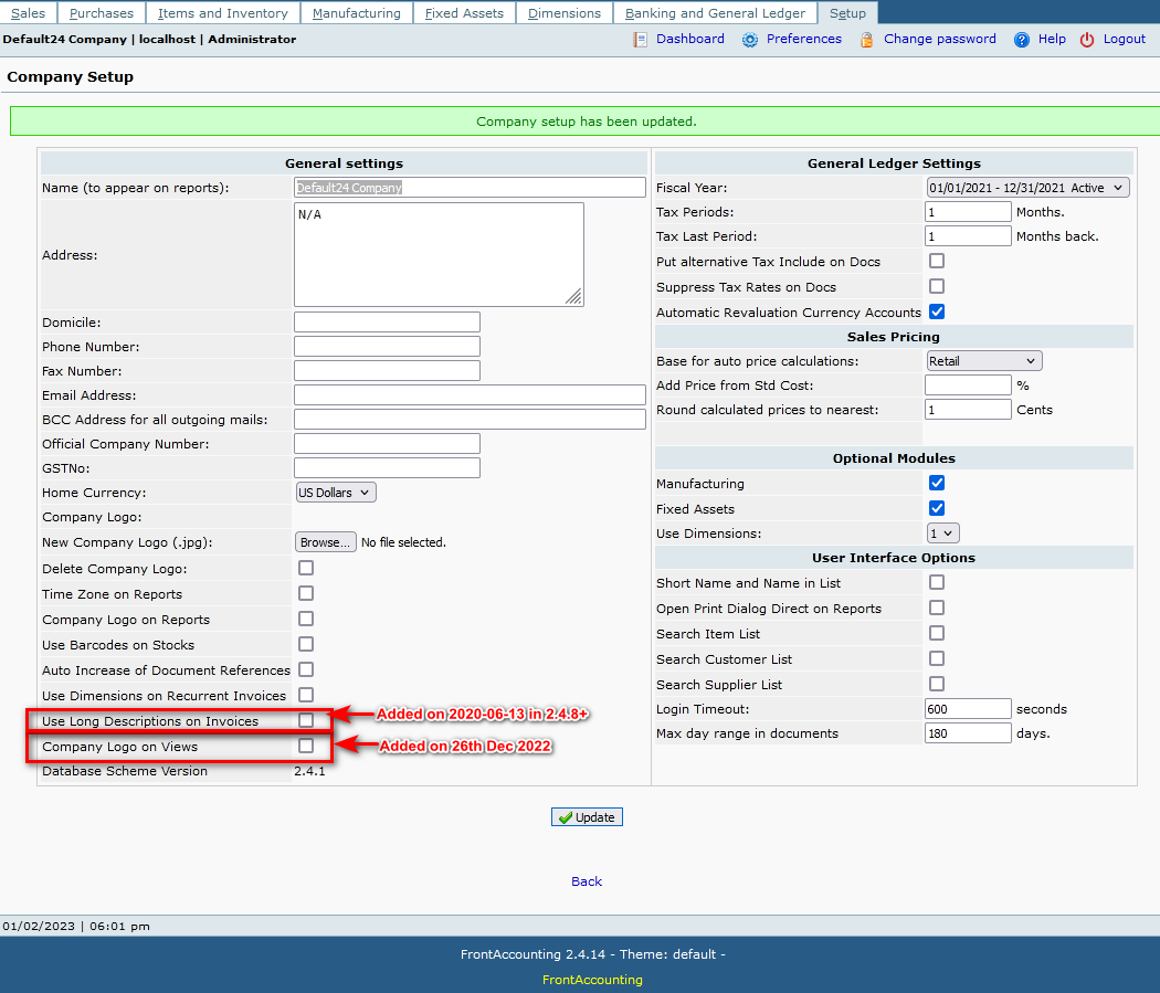 web accounting, company setup web accounting, company setup